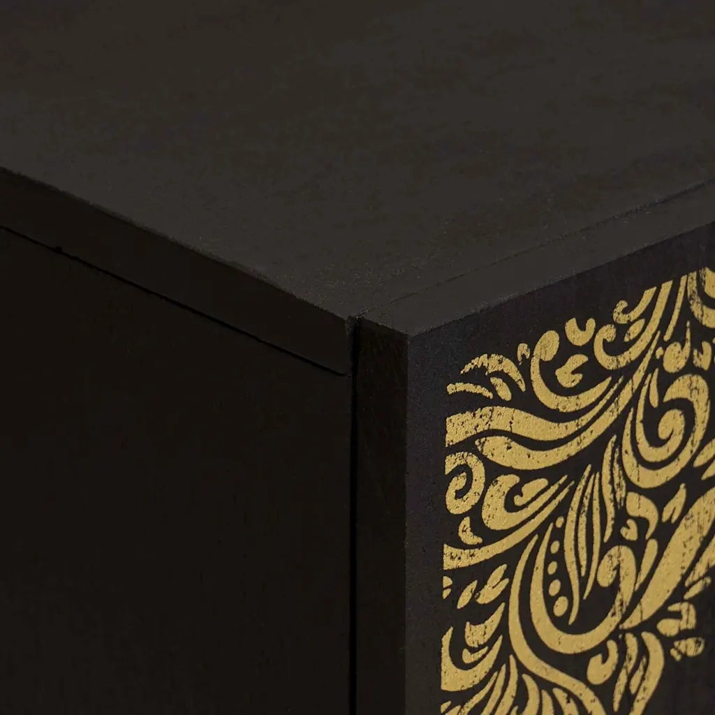 Credenza con porta-Buffet-Armadio da cucina Nero 60 x 33 x 75 cm Legno di mango massello 628863