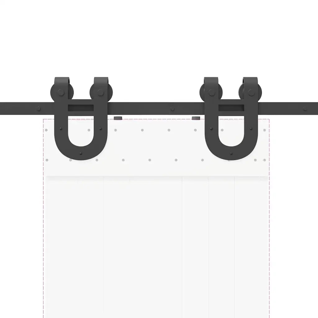 Kit di Binari per Porte Scorrevoli 183 cm Acciaio Nero 4009720