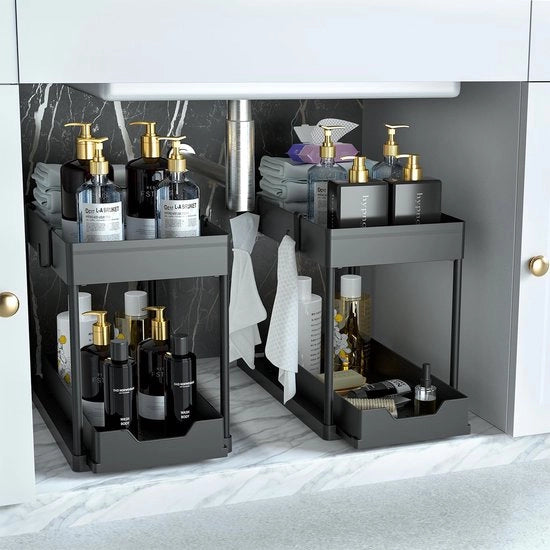 Organizzatore per la toeletta, 2 pezzi, organizzatore per armadio della camera da bagno