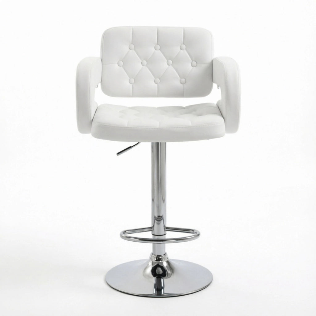 SGABELLO ALTO girevole regolabile 61x50x93-113 cm bianco metallo