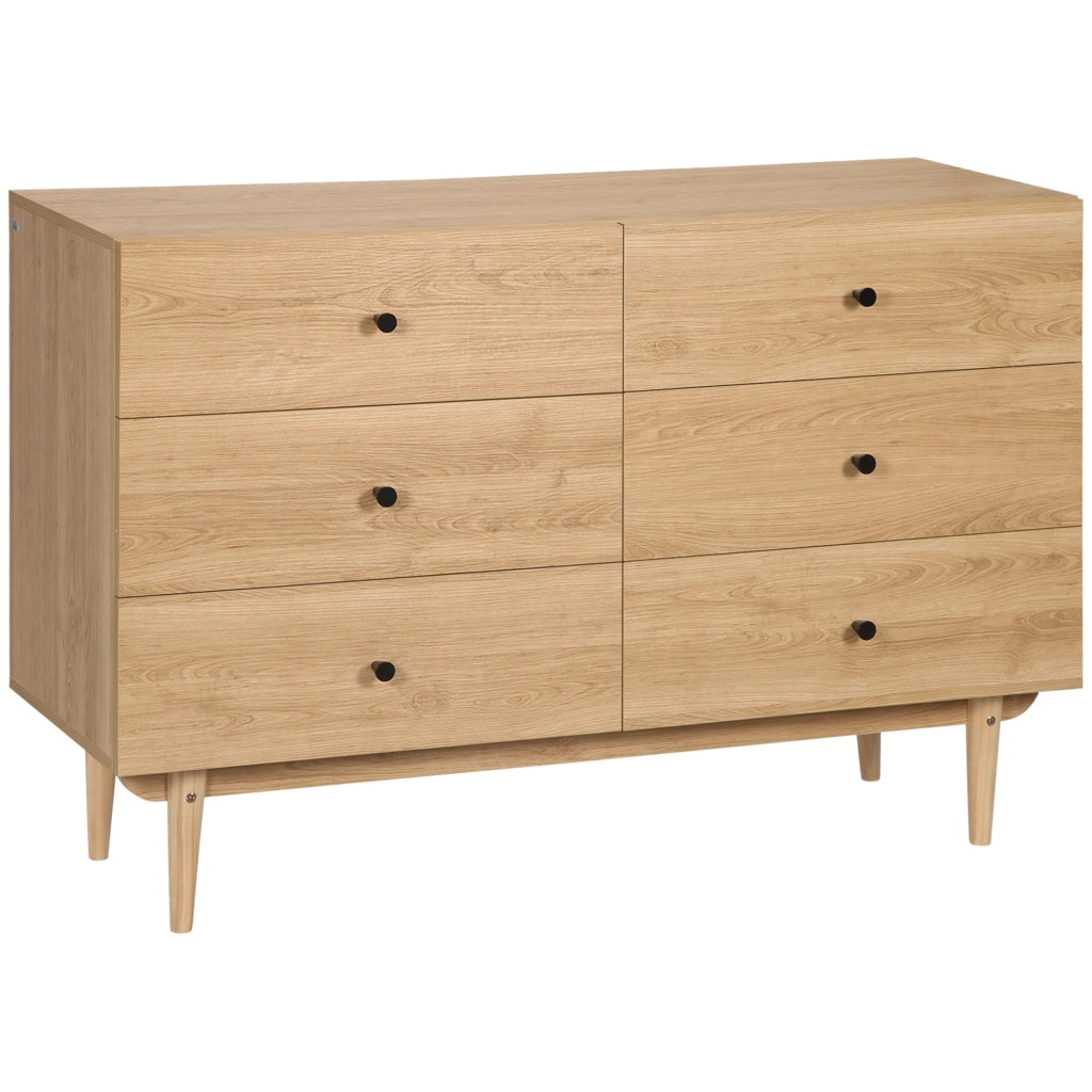 Cassettiera 6 Cassetti in Legno Massello ¨C zephmum ¨C 120x40x80 Colore Legno