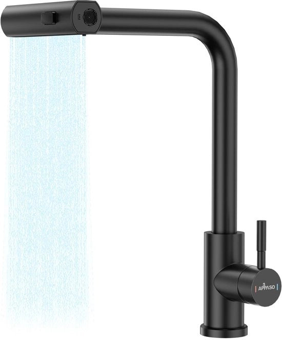Filtro ad alta pressione per cucina, rubinetto cucina con doccetta estraibile per cucina, maniglia singola estraibile per lavabo cucina 1 foro 360° girevole