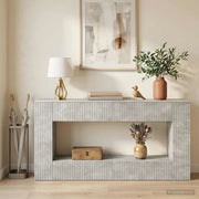 Tavolo consolle Rigato Grigio Cemento 155 x 29 x 74 cm