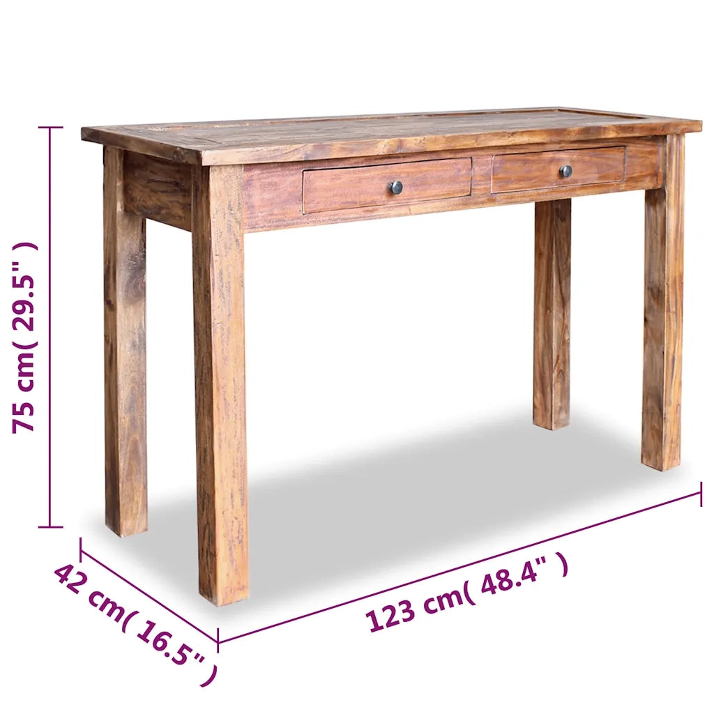 Tavolo Consolle | Tavolo d'Ingresso in Legno Massello di Mogano 123x42x75 cm