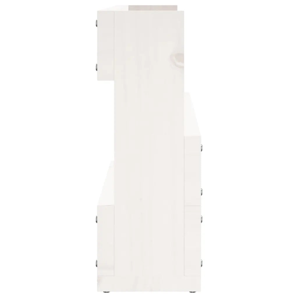 Scarpiere a Parete 2 pz | Mobile per scarpe Bianco 110x9x23cm Legno Massello di Pino
