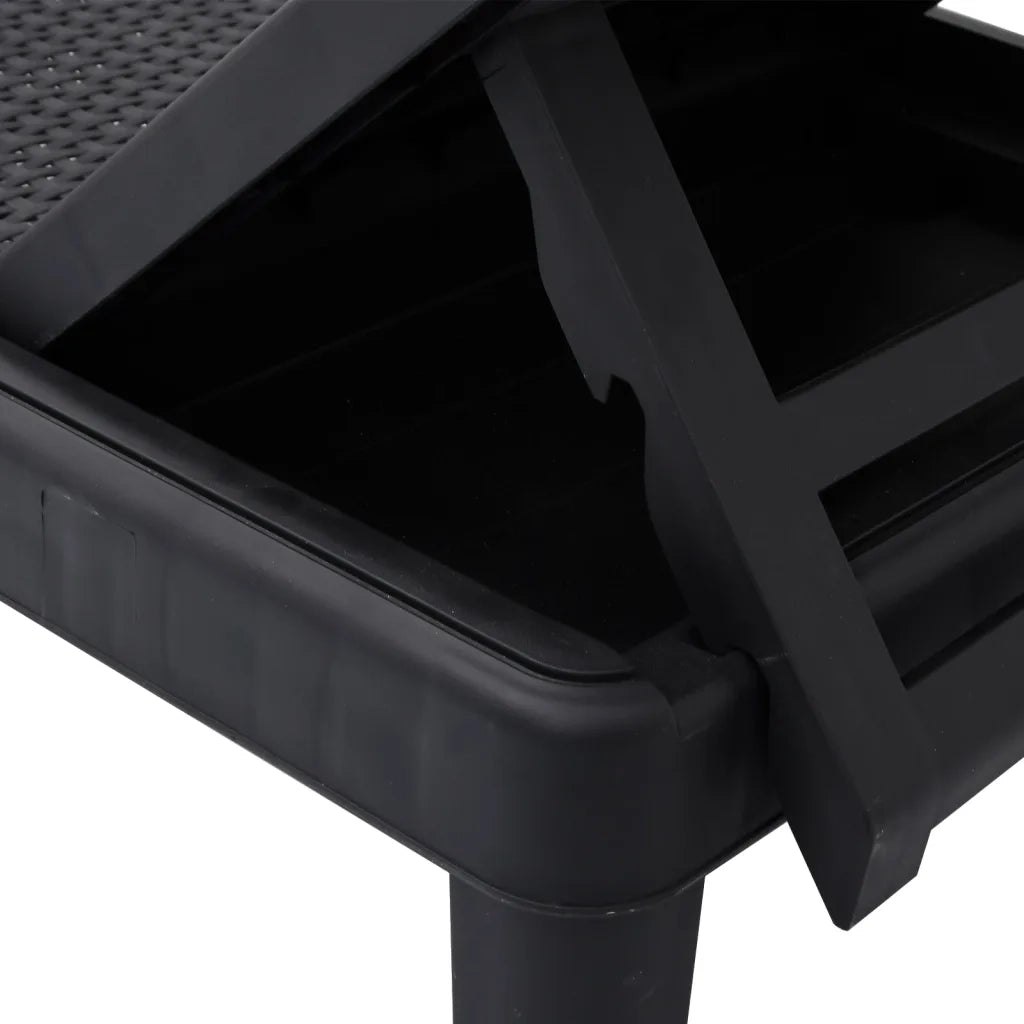 Lettino Prendisole 4 Altezze Regolabili Nero 155,5x57x28 cm iPP 4008100