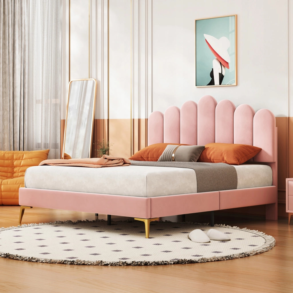 Letto Matrimoniale 140x200 - Xylo - Rosa, Senza Materasso