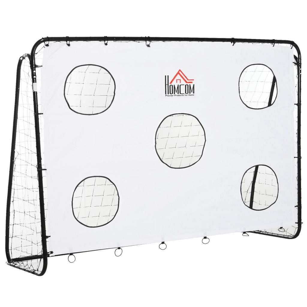 EasyComfort Porta da Calcio per Bambini e Adulti con Rete in PE, in Metallo e Oxford, Bianco e Nero, 240x88x171.5cm
