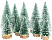 Decoretti in sisal artificiale da 10 pezzi con base in legno per artigianato e decorazioni natalizie - mini ornamenti da albero di Natale