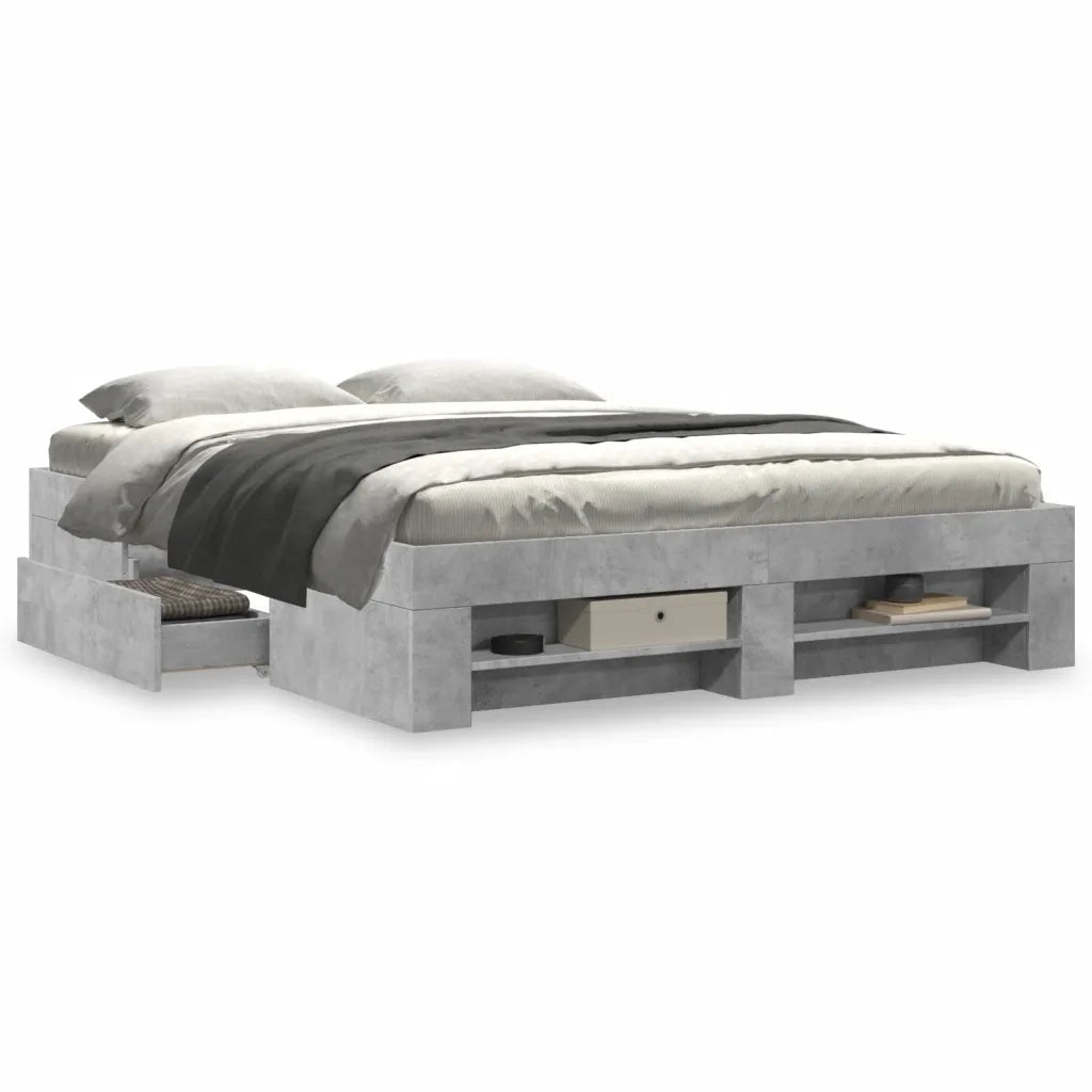 Giroletto senza Materasso Grigio Cemento 160x200cm Truciolato