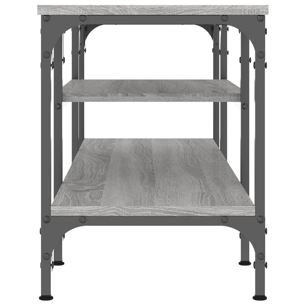 Mobile TV Grigio Sonoma 121x35x45 cm Legno Multistrato e Ferro