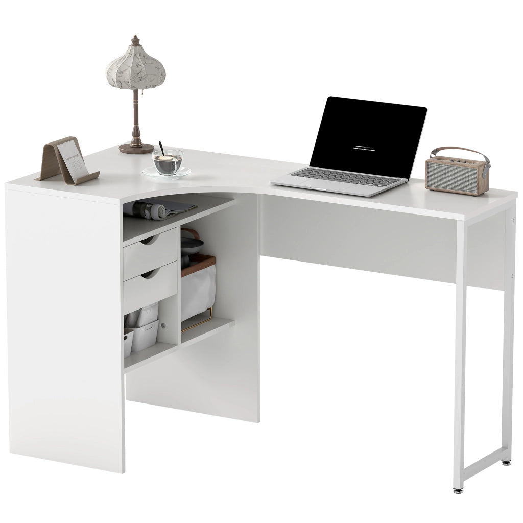 Scrivania Angolare ¨C Zephmum ¨C Bianco, Legno, 120x60x74