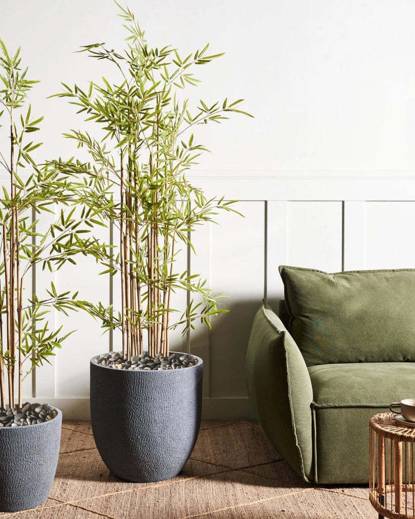 Vaso da fiori in argilla grigio 46 x 46 x 46 cm per interni ed esterni resistente alle intemperie