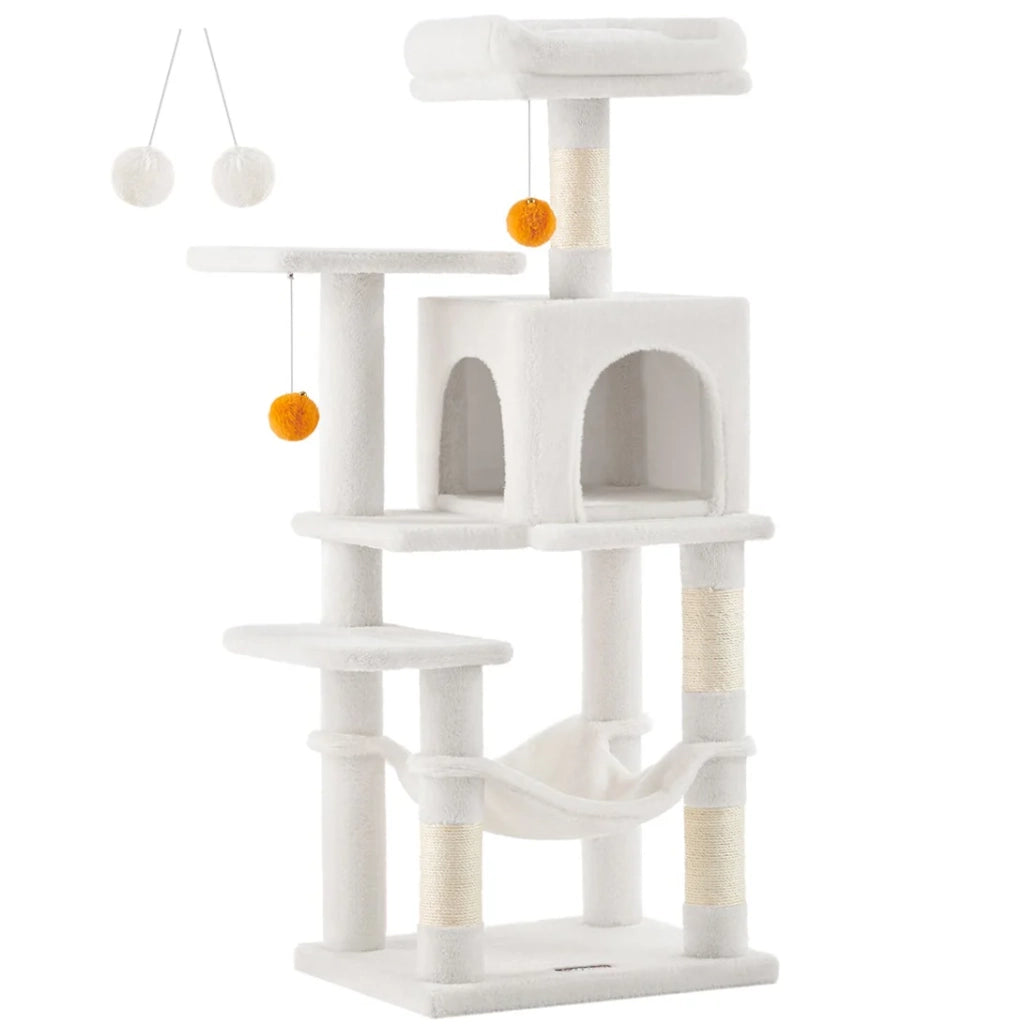 Albero per gatti amaca torre gioco 143 cm beige 12_0003850