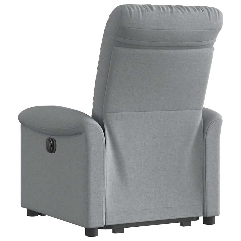Poltrona | Sedia Relax Alzapersona Reclinabile Grigio Chiaro in Tessuto