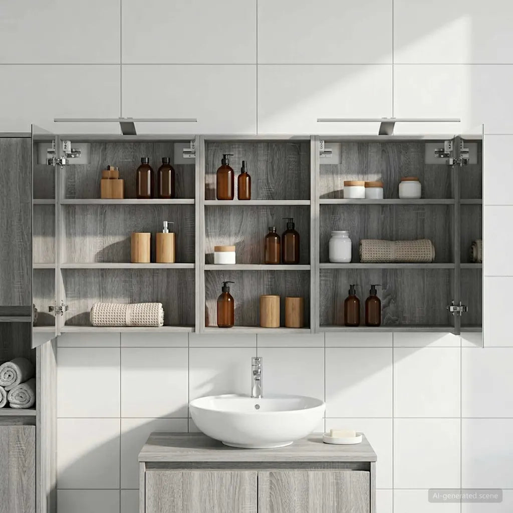 Set di Armadi da Bagno 3 pcs 140 x 14,5 x 70 cm