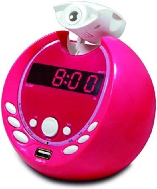 Radio a Proiettore - Alarme Digitale - Orologio Digitale - Rosso