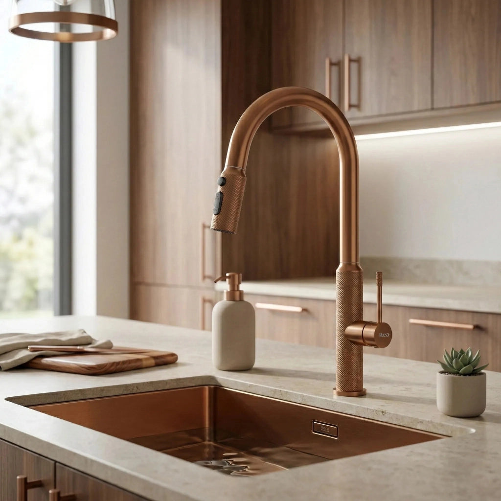 Rubinetto Da Cucina Rea Master Brush Copper