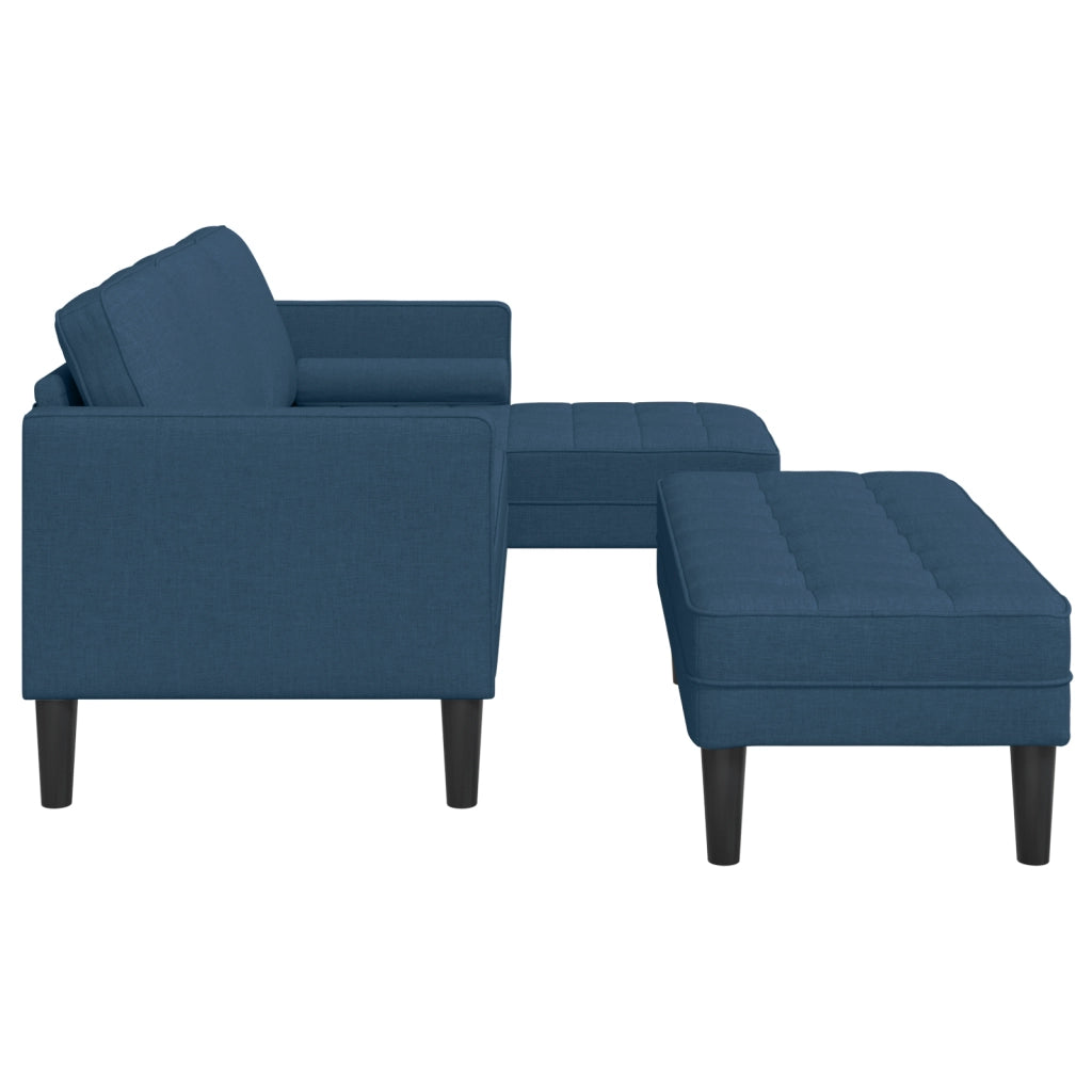Set Divano da 2 pezzi con Cuscini Blu in Tessuto