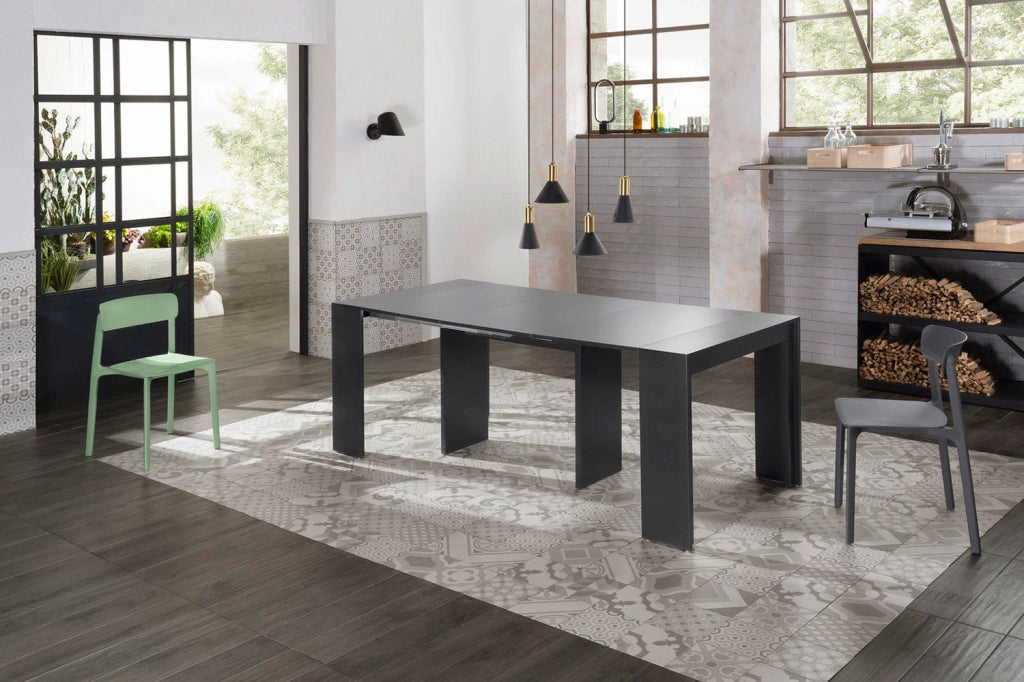 Consolle Allungabile 90x42,5/302,5xH76 cm in Mdf laccato Pinocchio Nero