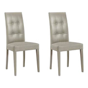 Set 2 sedie moderne in ecopelle 4 bottoni grigio (675) - Mobili 2G