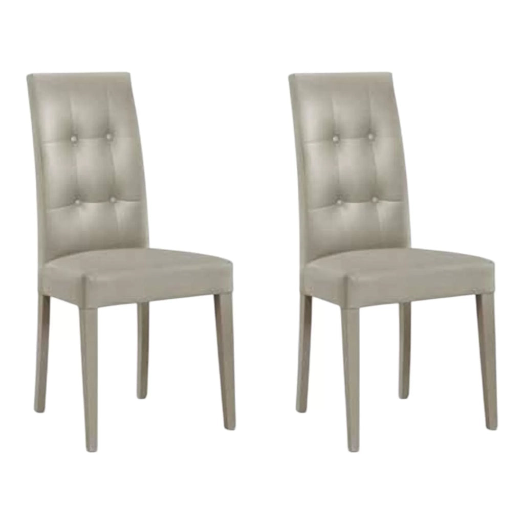 Set 2 sedie moderne in ecopelle 4 bottoni grigio (675) - Mobili 2G