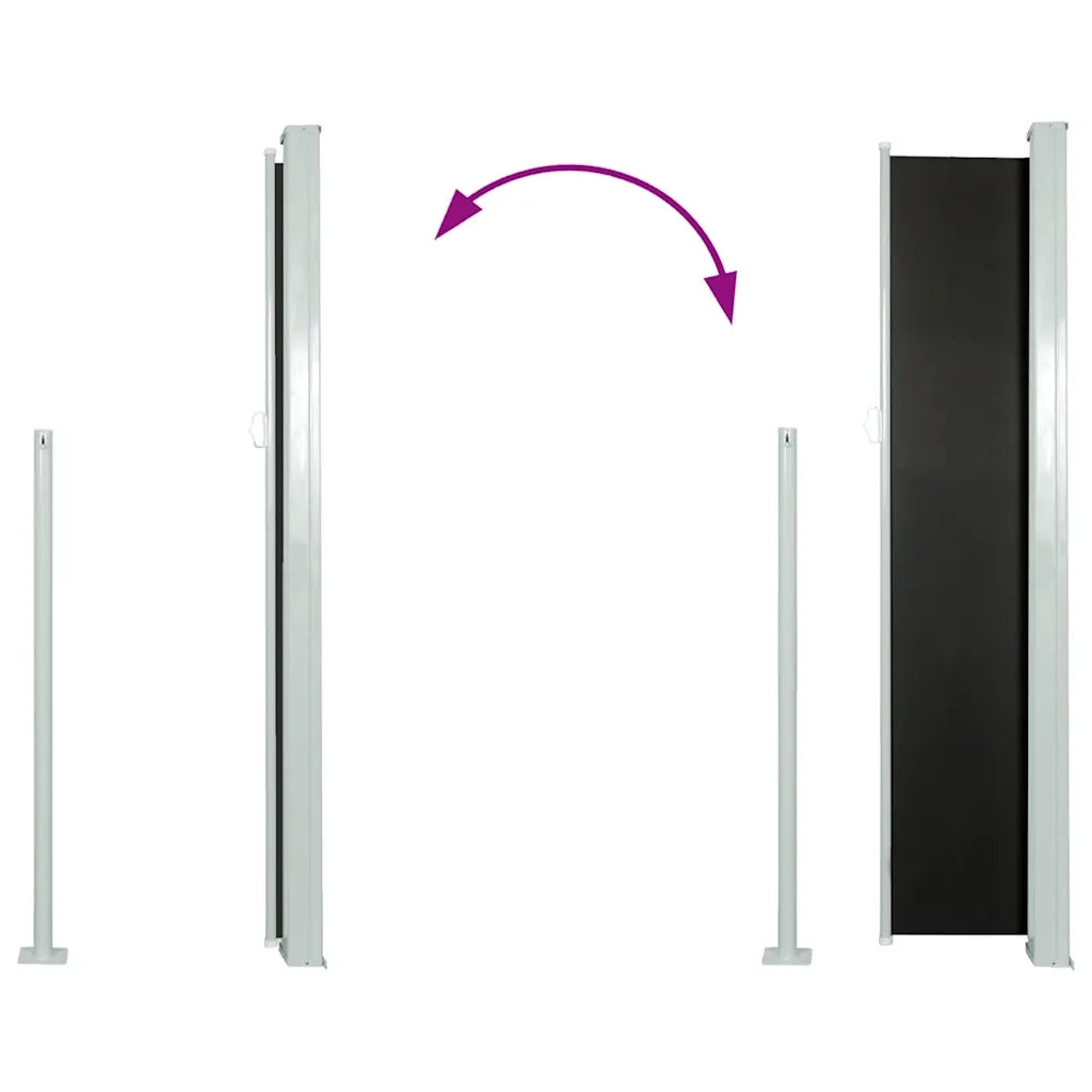 Tenda da Sole Laterale Retrattile 117x314 cm Nera 45359