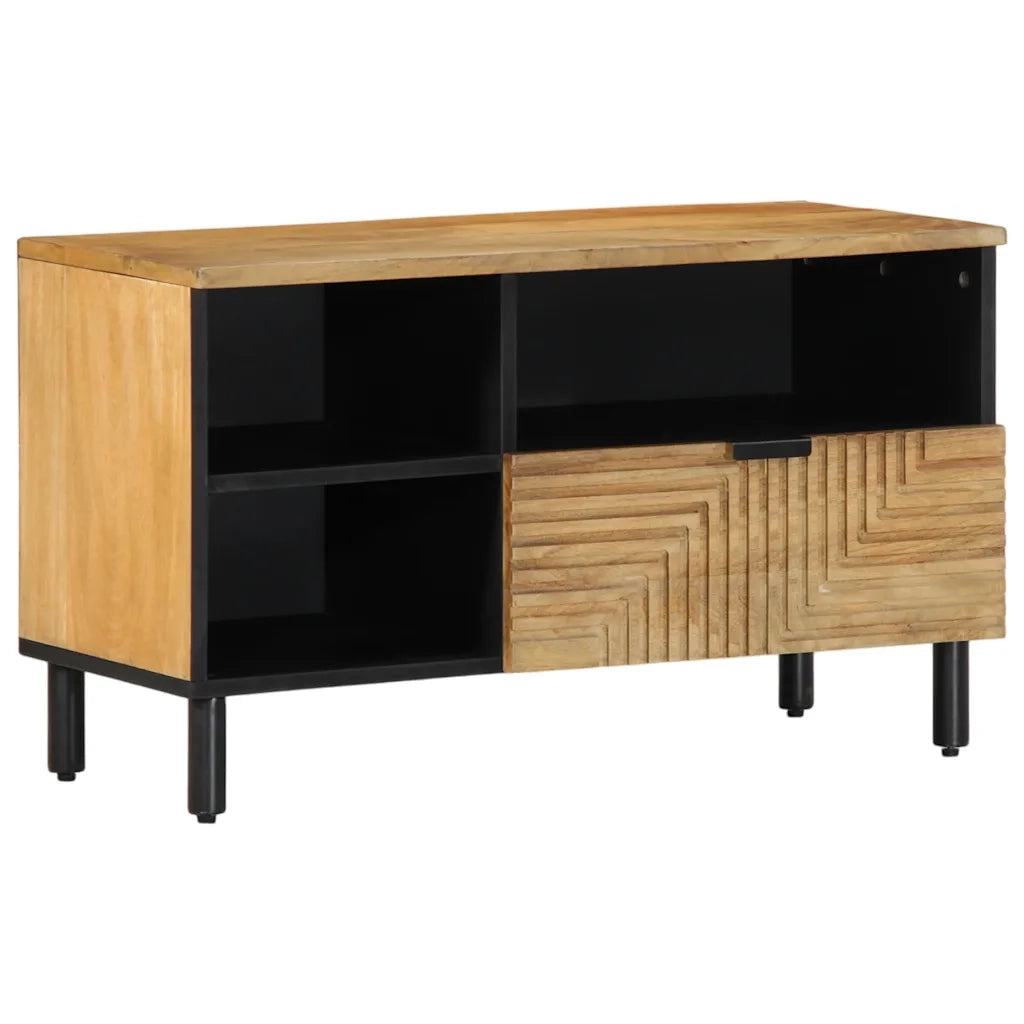 Mobile Porta TV Marrone 80x33x46 cm in Legno Massello di Mango