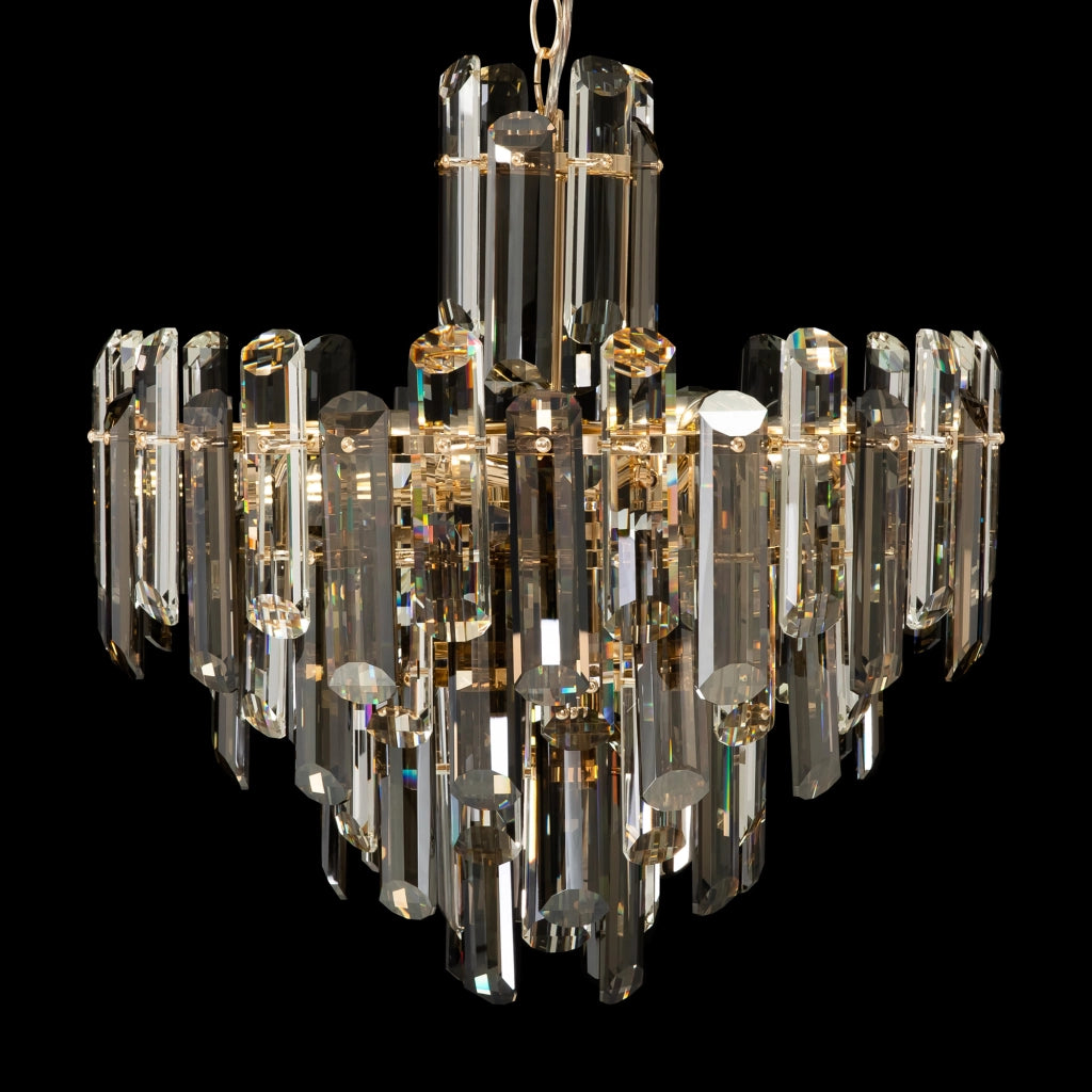 Maytoni Lampadario Contemporaneo Flare 6 luci E14 oro metallo vetro