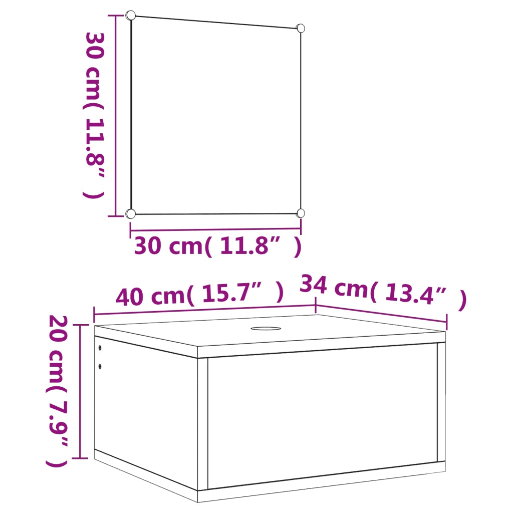 Set Mobili da Bagno 2 pz Rovere in Legno Multistrato 242558