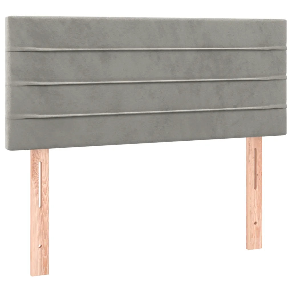 vidaXL Letto a Molle Materasso e LED Grigio Chiaro 120x190 cm Velluto