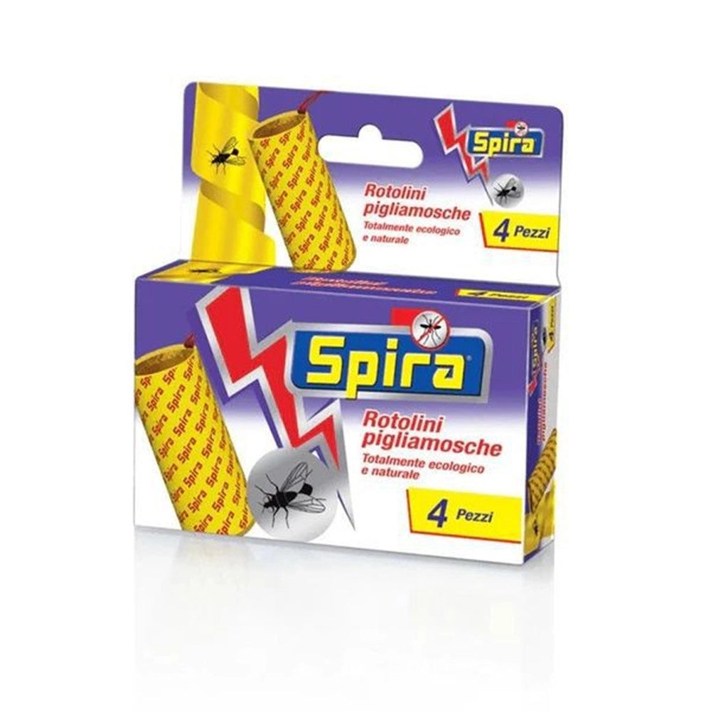 Trade Shop - Set 30pz Da 4 Rotolini Carta Moschicida Trappola Cattura Acchiappa Mosche 071100 -