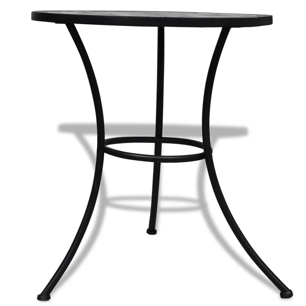 Set da Bistrot 3 pz in Piastrelle di Ceramica Nero e Bianco cod mxl 47034