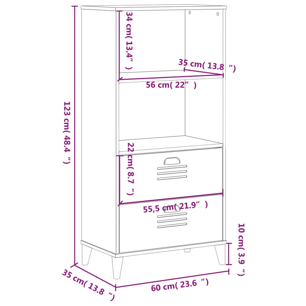 Libreria VIKEN Grigio Antracite 60x35x123 cm Legno Multistrato 374949