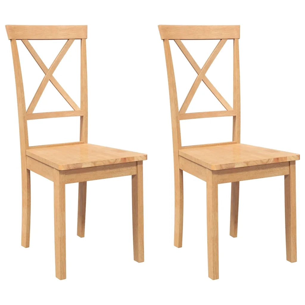 vidaXL Sedie da Pranzo 2 pz in Legno Massello di Hevea