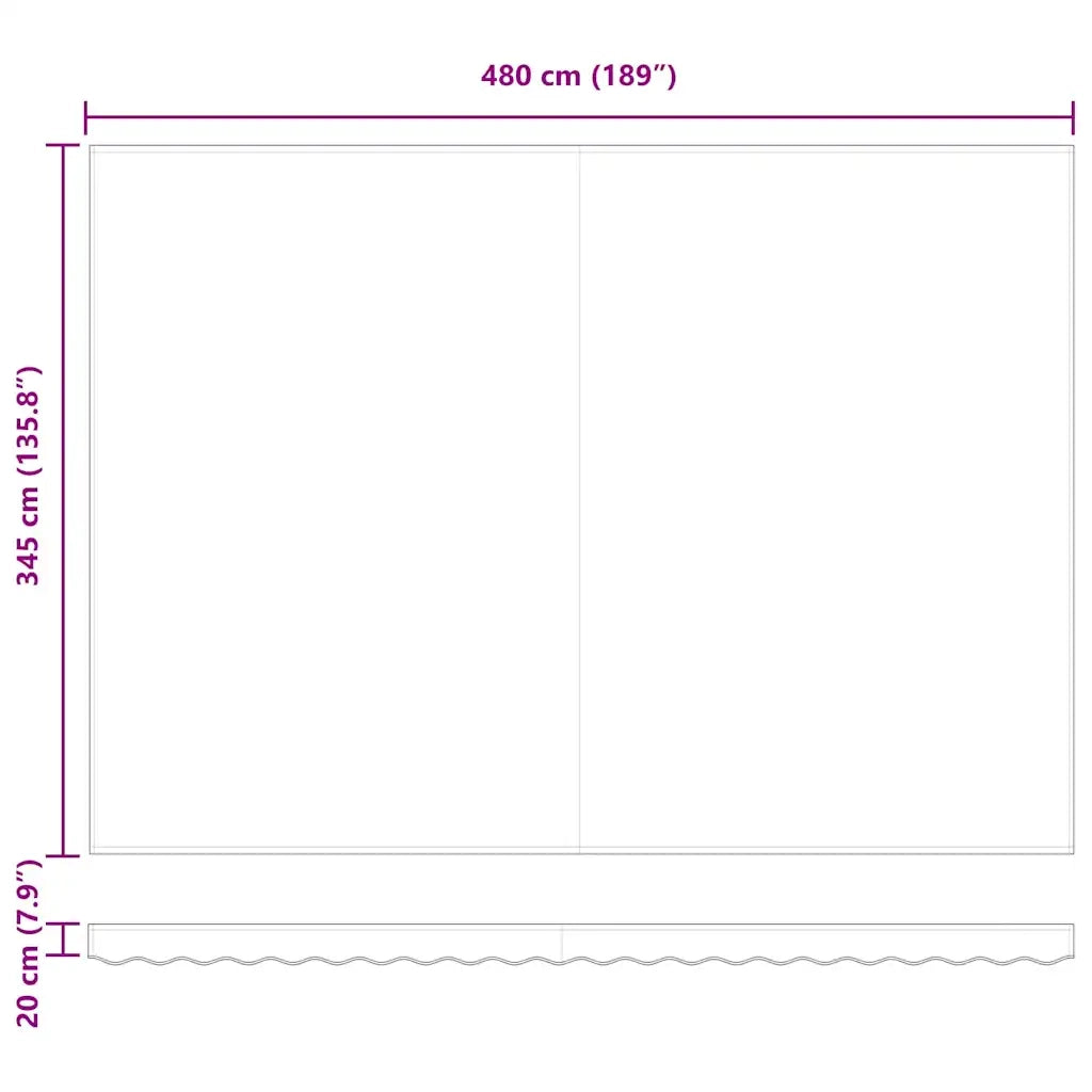 Telo di ricambio per tenda da sole Verde e Bianco 480 x 345 cm 42000663