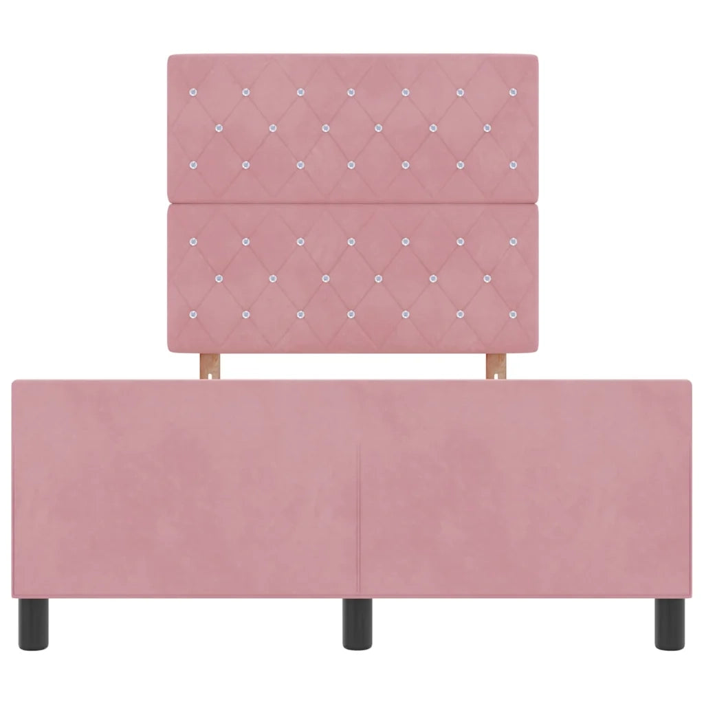 Letto a molle con testiera Rosa 120 x 200 cm Velluto