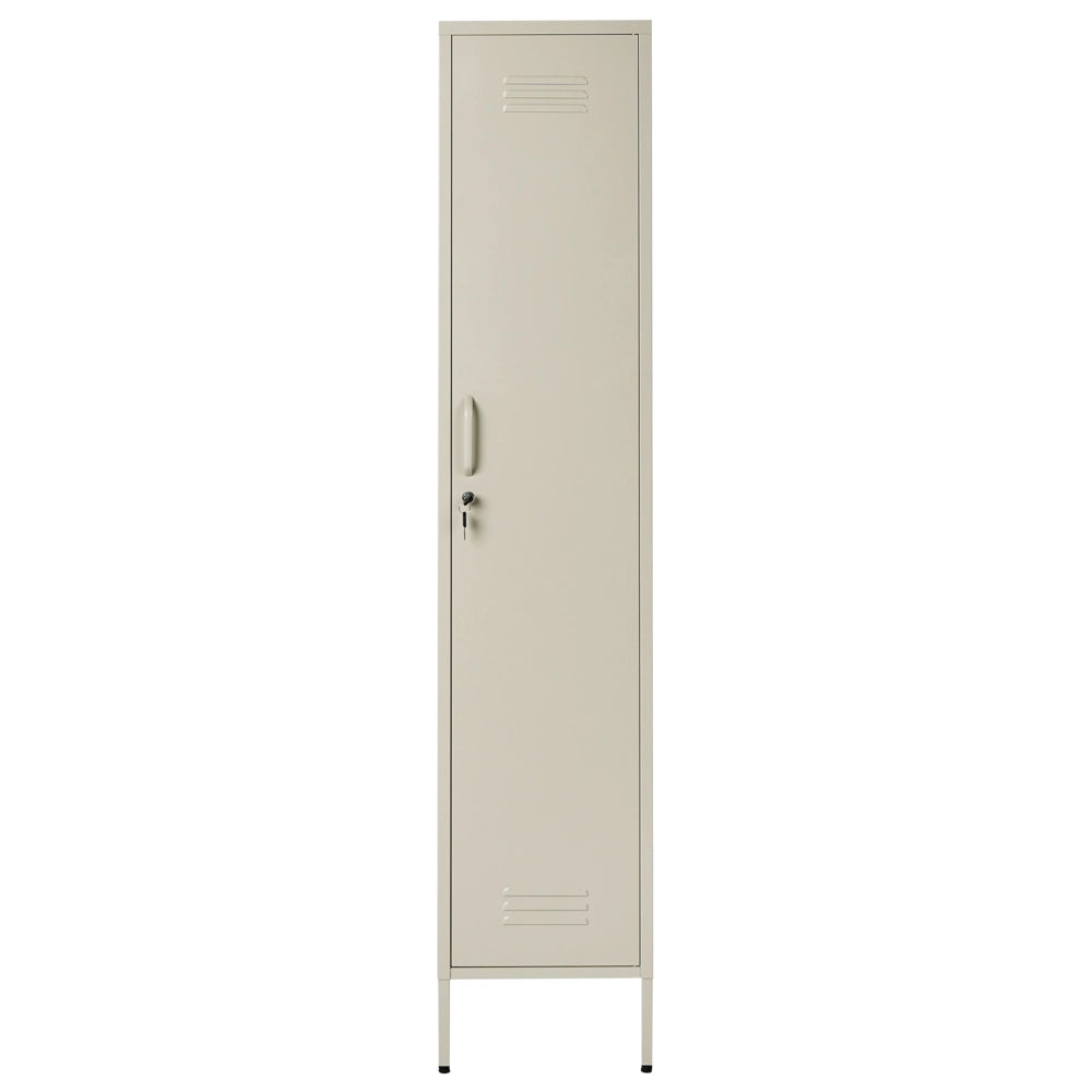 Armadio metallico Armadietto metallico beige chiaro con 5 ripiani e barra moderna per ufficio domestico