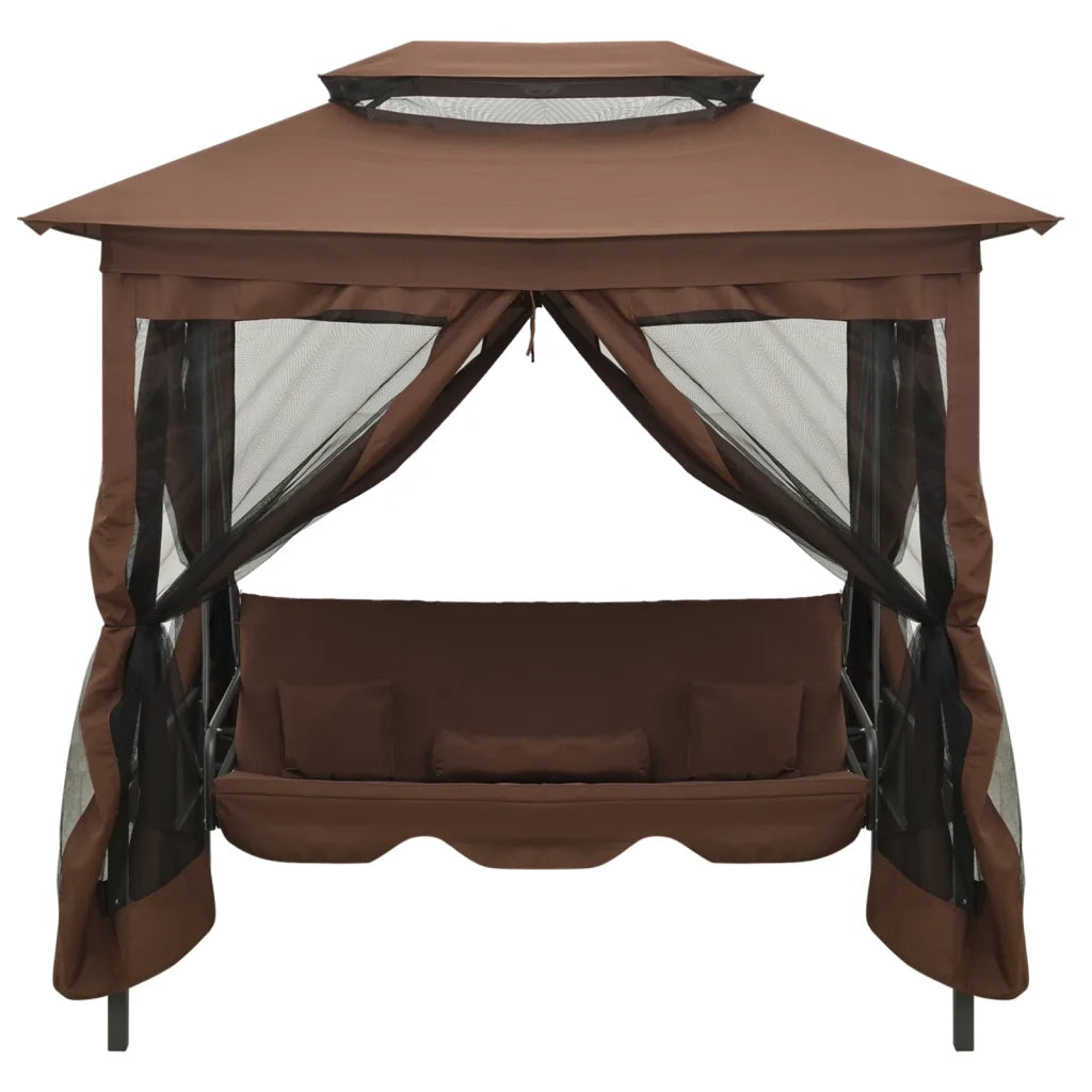 Gazebo Convertibile Panchina a Dondolo CaffÃ¨ cod mxl 43582