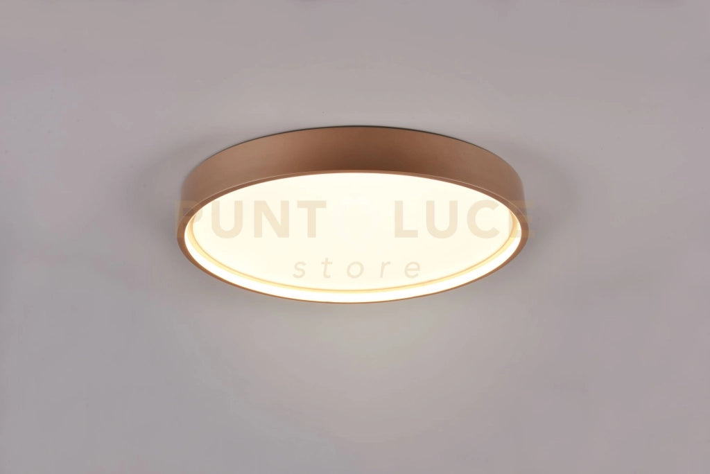 DOHA PLAFONIERA LED 29W 3260lm, 2300+3000+4000K CON BORDO METALLO CAFFE' ILLUMINATO E REGOLAZIONE TEMPERATURA DI COLORE LED D. 45CM