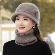 Baret invernale per donne, elegante, caldo, retro cappello con motivo floreale, cappello semplice, cappello cloche, cappello rotondo.