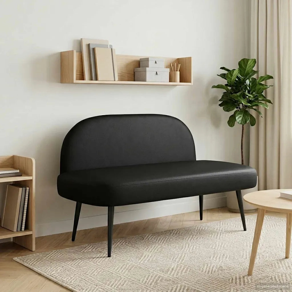 Panchina imbottita con schienale Nero 110 x 60 x 76 cm 42040805