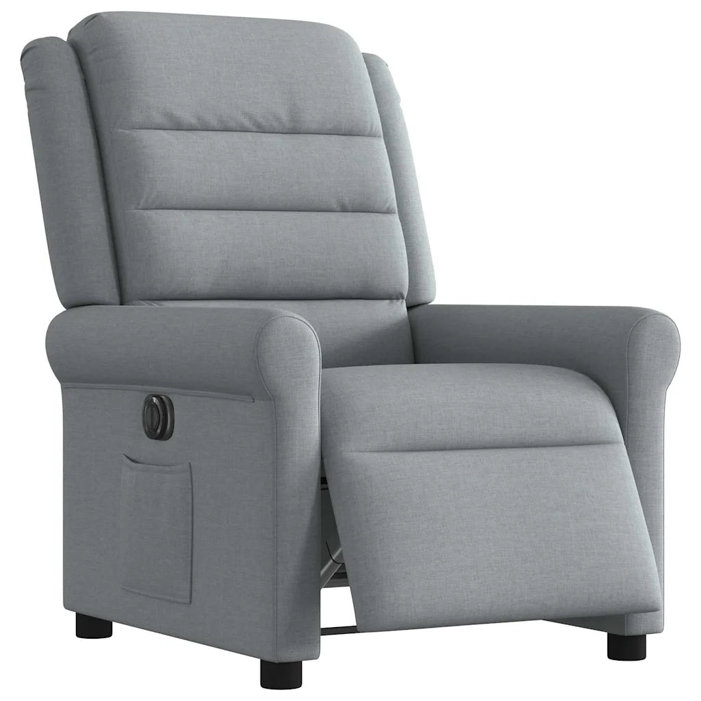 Poltrona Elettrica Reclinabile-Divano Sedia Grigio Chiaro in Tessuto 766230