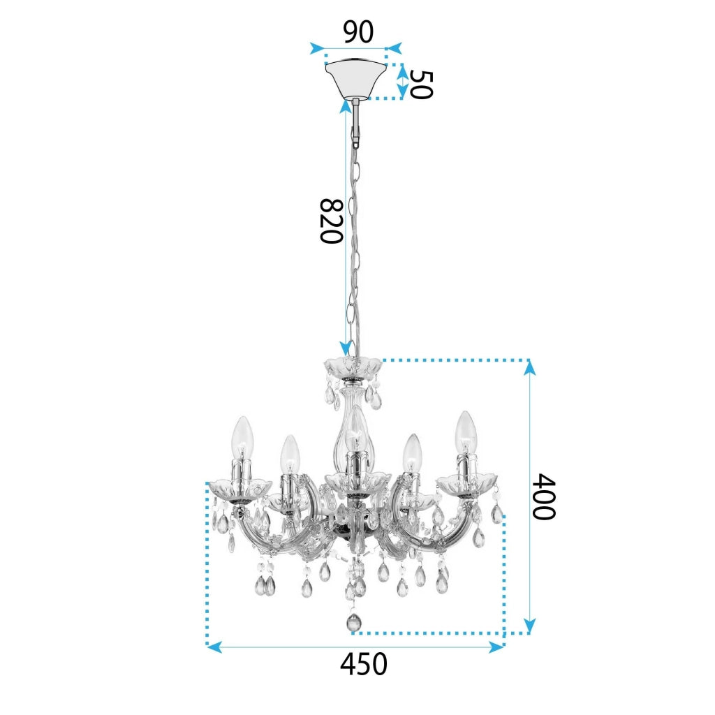 Lampada Da Soffitto Ebt003-5cp Grey