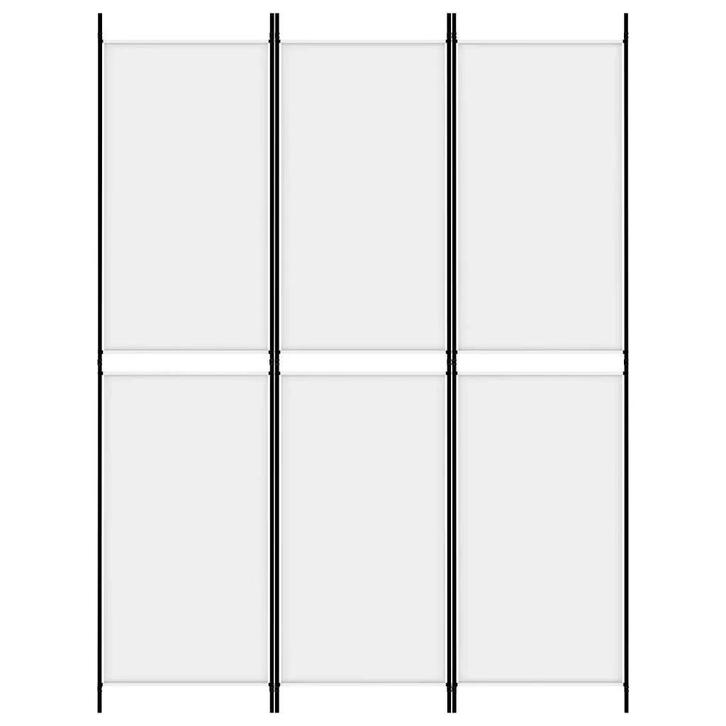 Divisorio a 3 Pannelli bianco 150x200 cm in Tessuto 350226