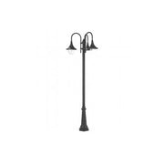 Palo Da Esterno H230Cm Lampara Alluminio E Termoplastica Nero 3 Luci E27