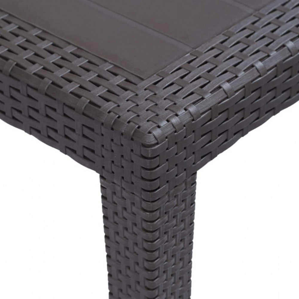 Trade Shop - Tavolo Tavolino Quadrato Effetto Finto Rattan Vimini Antracite 79x79x72cm Bar Casa 052024 -