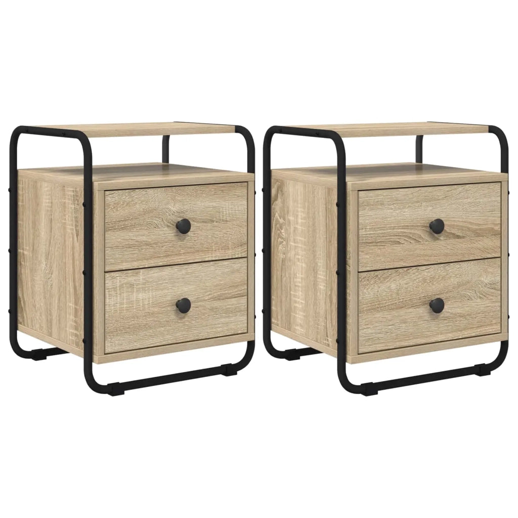 Armadio da Notte 2 pz Rovere Sonoma Legno ingegnerizzato 8007626