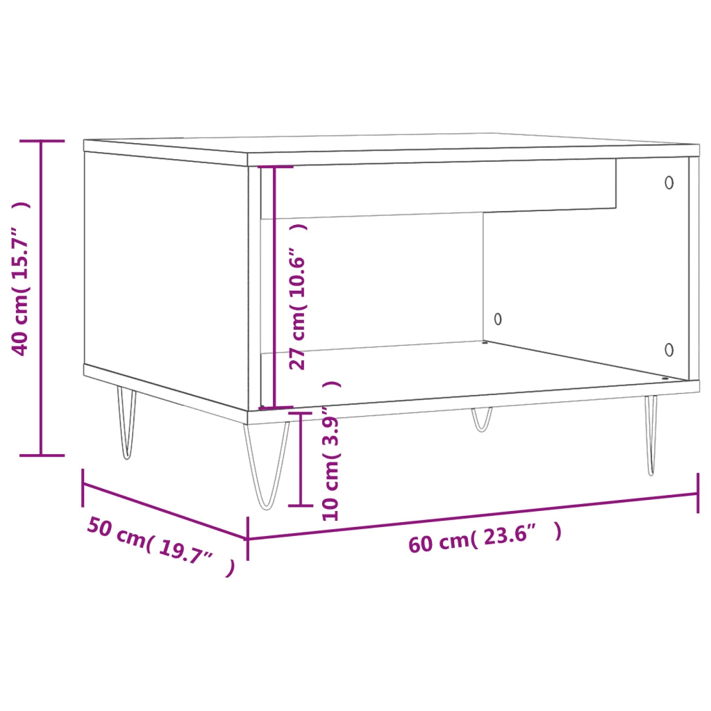 Tavolino da Salotto Grigio Sonoma 60x50x40 cm Legno Multistrato 829258