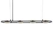 Lampada a sospensione in ottone Nero in acciaio luci a LED integrate a 4 luci illuminazione a binario a sospensione cucina industriale